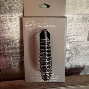 Artisan Silver Cast Iron Grill Press